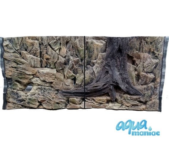 3D Rock Root Background 88x56cm in 2 section to fit 3 foot by 2 foot tanks
