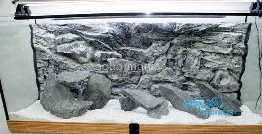 3D grey rock background 100x58cm in 2 sections