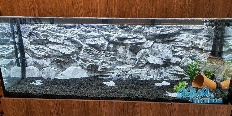 3D grey rock background 113x54cm to fit Aqua One 230 fish tank