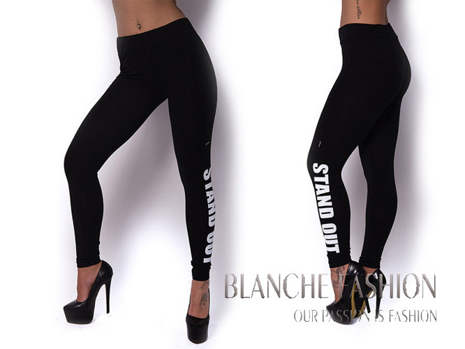 Leggings with print on leg "Stand out" Sporty Girl Black