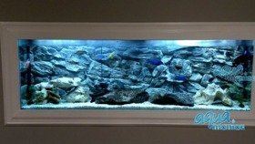 3D Grey Rock Background 209x56cm in 4 section to fit 7 foot by 2 foot tanks