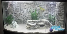 3D Thin Grey Rock Background 88x56cm in 2 section to fit 3 foot by 2 foot tanks