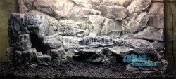 3D grey rock background 97x36cm