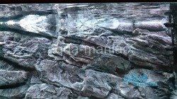 3D grey rock background 97x45cm